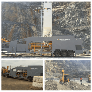 Rapidmix mobile continuous concrete mixing plant pugmill mine backfill tanzania