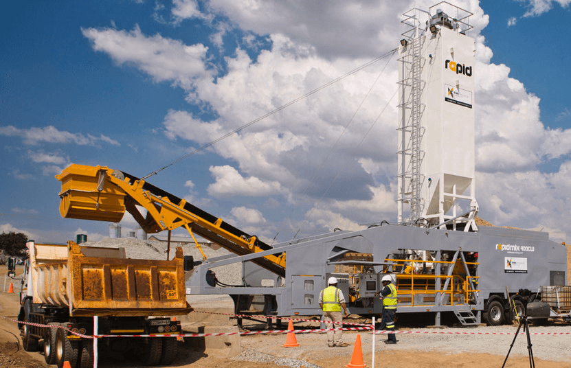 Rapidmix Mobile Continuous Concrete Mixing Plant Enables KwaMhlanga Group to “Double Roadwork